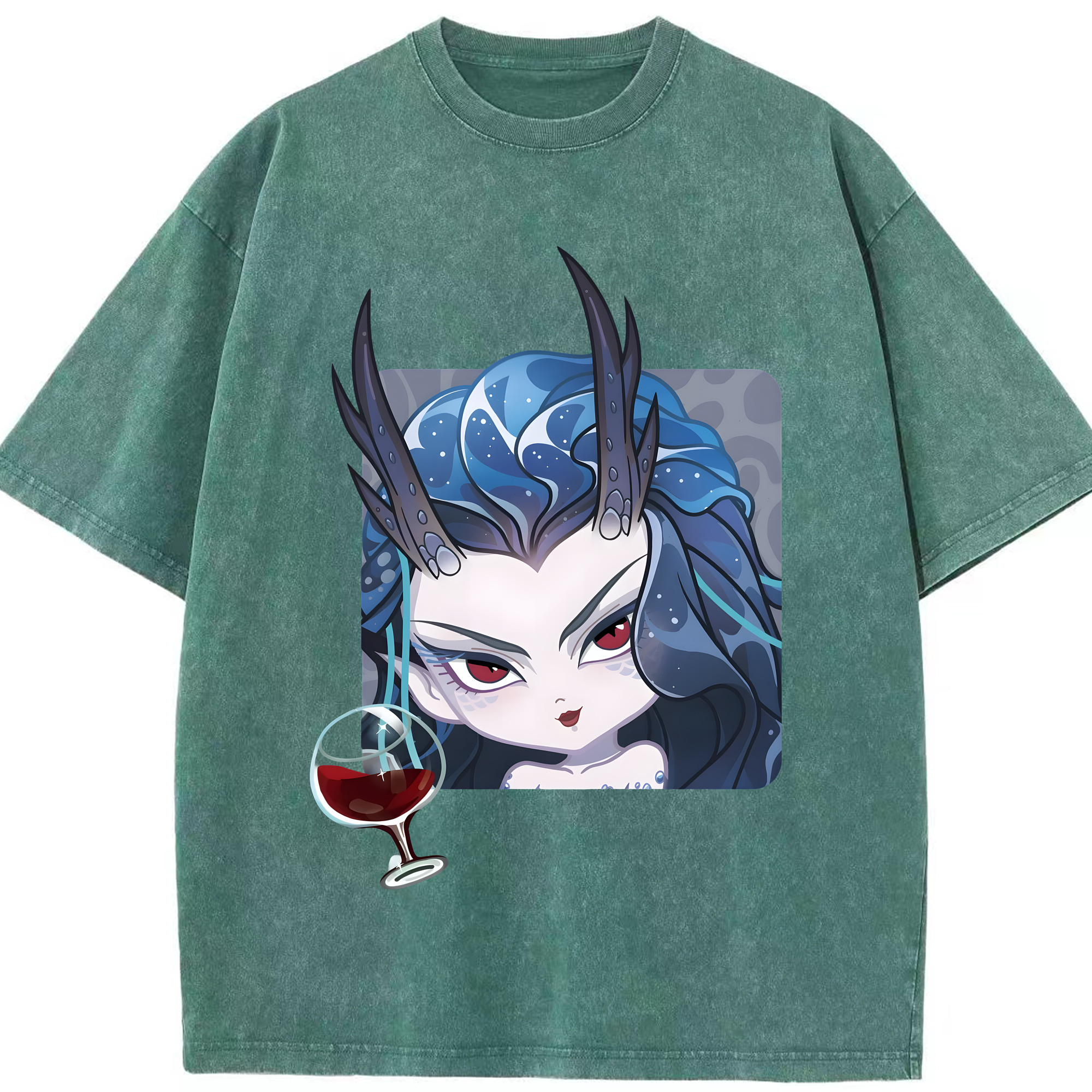 （画像用） Ne Zha 2 ナタ 魔童の大暴れ 綿100% ヴィンテージ風 半袖Tシャツ（フロントプリント）